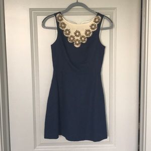 Lilly Pulitzer | Navy and Gold Dress | Size 00